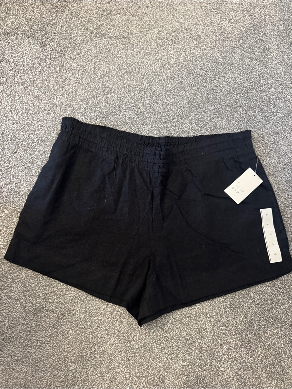 a new day Black Elastic-Waist Casual Athletic Shorts